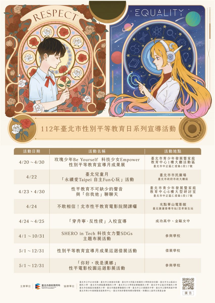 112年臺北市性平宣導月成果展-直式海報